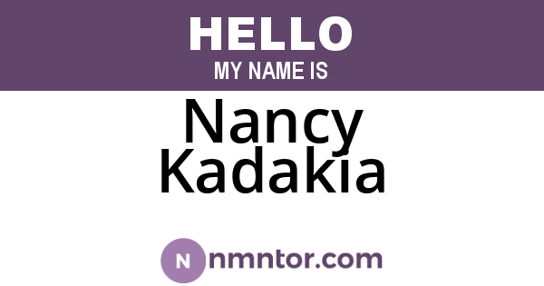 Nancy Kadakia