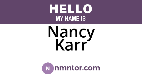Nancy Karr