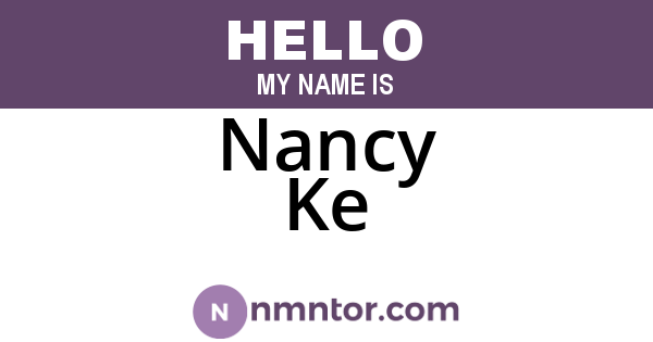 Nancy Ke