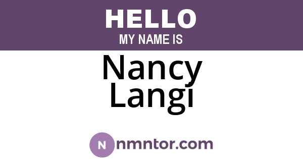 Nancy Langi