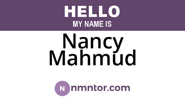 Nancy Mahmud