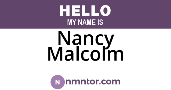 Nancy Malcolm