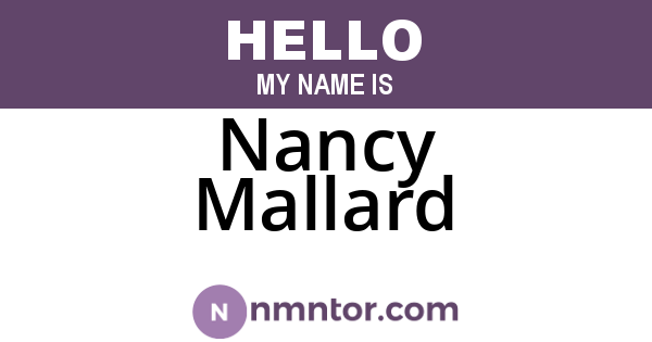 Nancy Mallard