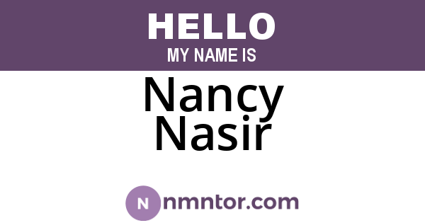Nancy Nasir