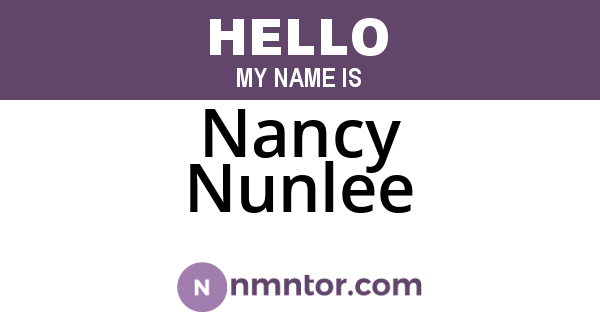 Nancy Nunlee