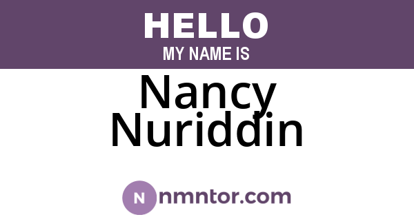 Nancy Nuriddin