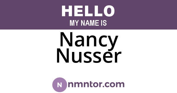 Nancy Nusser