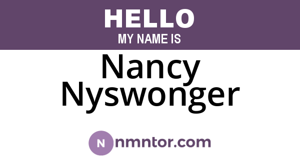 Nancy Nyswonger