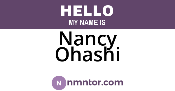 Nancy Ohashi
