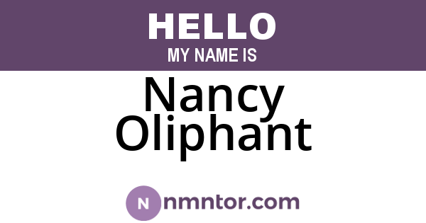 Nancy Oliphant