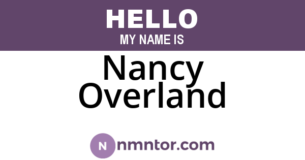 Nancy Overland