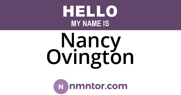 Nancy Ovington