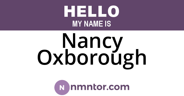Nancy Oxborough