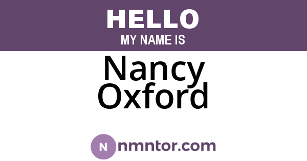 Nancy Oxford