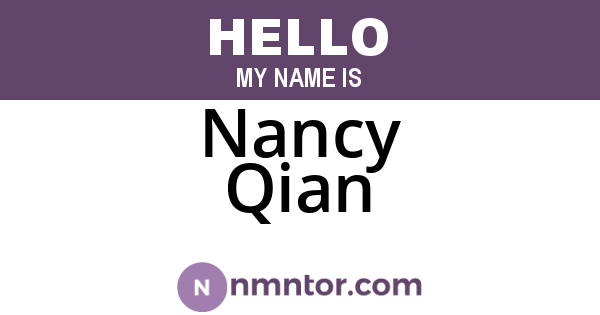 Nancy Qian