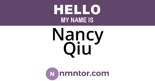 Nancy Qiu