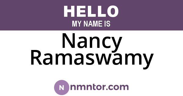 Nancy Ramaswamy
