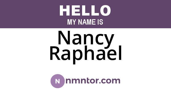 Nancy Raphael