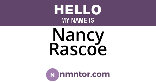 Nancy Rascoe