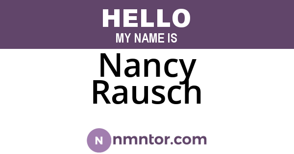 Nancy Rausch