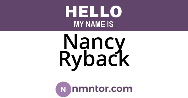 Nancy Ryback