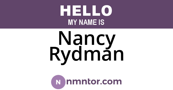 Nancy Rydman