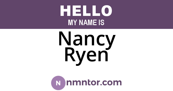 Nancy Ryen