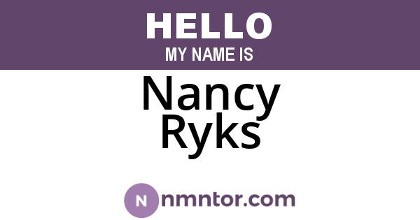 Nancy Ryks