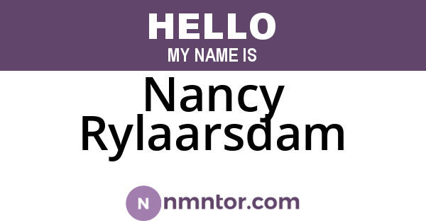 Nancy Rylaarsdam