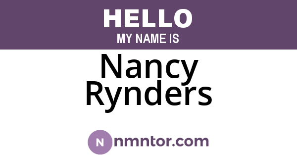 Nancy Rynders