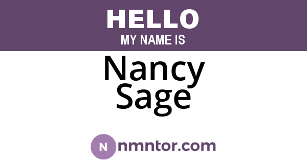 Nancy Sage