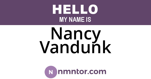 Nancy Vandunk