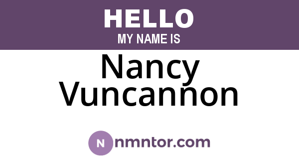 Nancy Vuncannon
