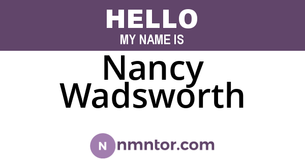 Nancy Wadsworth
