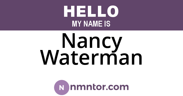 Nancy Waterman