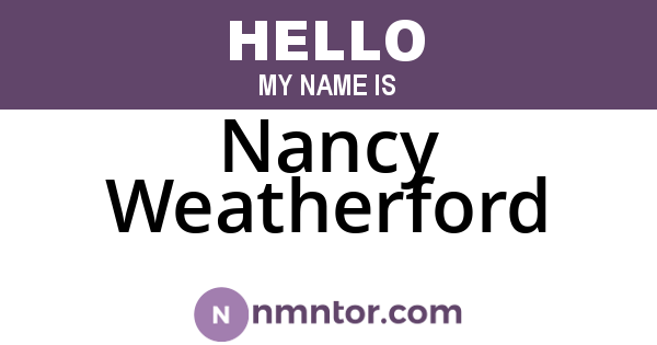 Nancy Weatherford