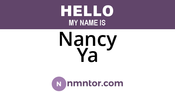 Nancy Ya