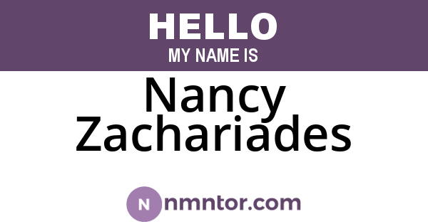 Nancy Zachariades