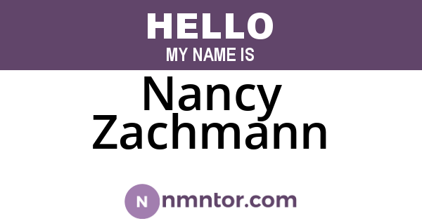 Nancy Zachmann