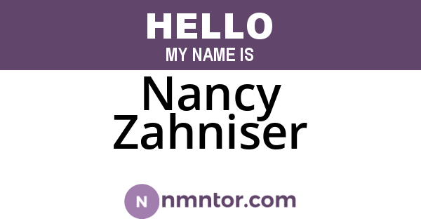 Nancy Zahniser