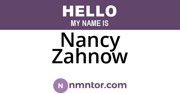 Nancy Zahnow