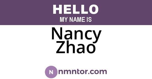 Nancy Zhao