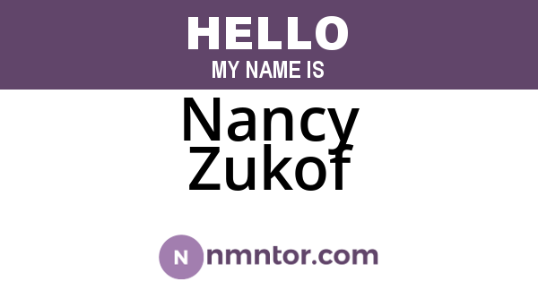 Nancy Zukof