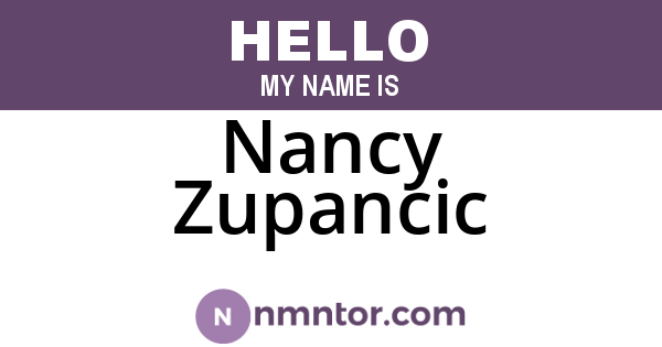 Nancy Zupancic