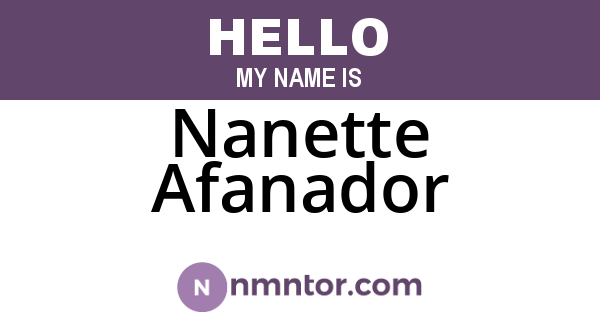 Nanette Afanador