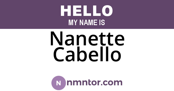 Nanette Cabello
