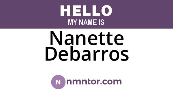 Nanette Debarros