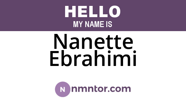 Nanette Ebrahimi