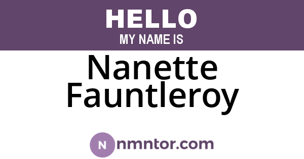 Nanette Fauntleroy
