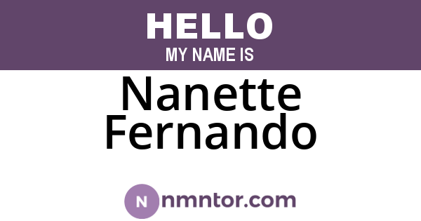 Nanette Fernando